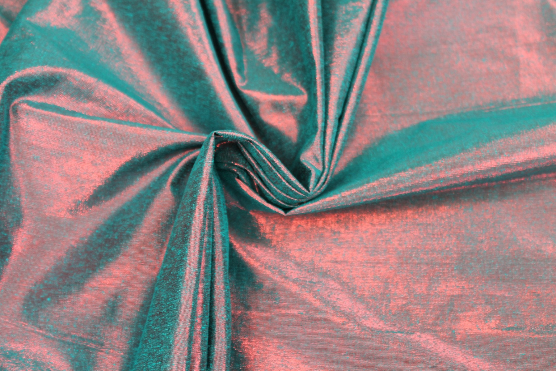 Metallic Silk Noil - Turquoise shot Red fabric, image 8 of 8