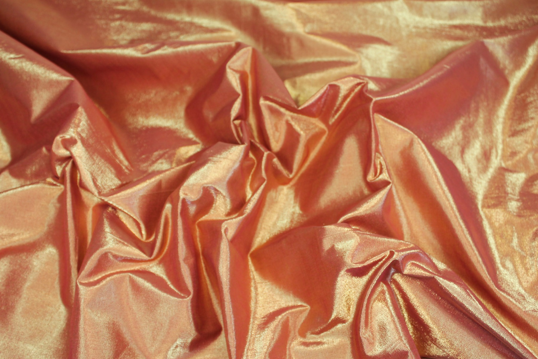 Metallic Silk Noil - Red shot Gold fabric, image 2 of 7