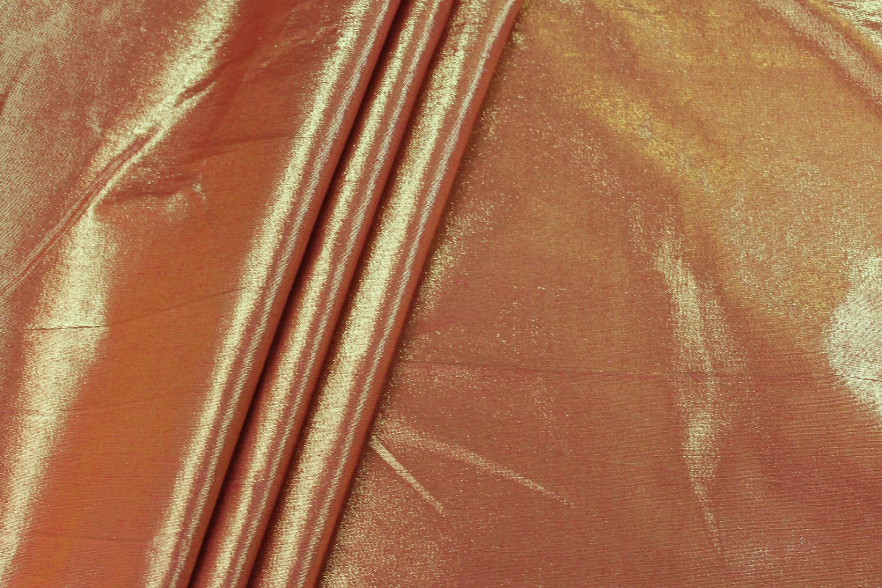 Metallic Silk Noil - Red shot Gold fabric, image 6 of 7