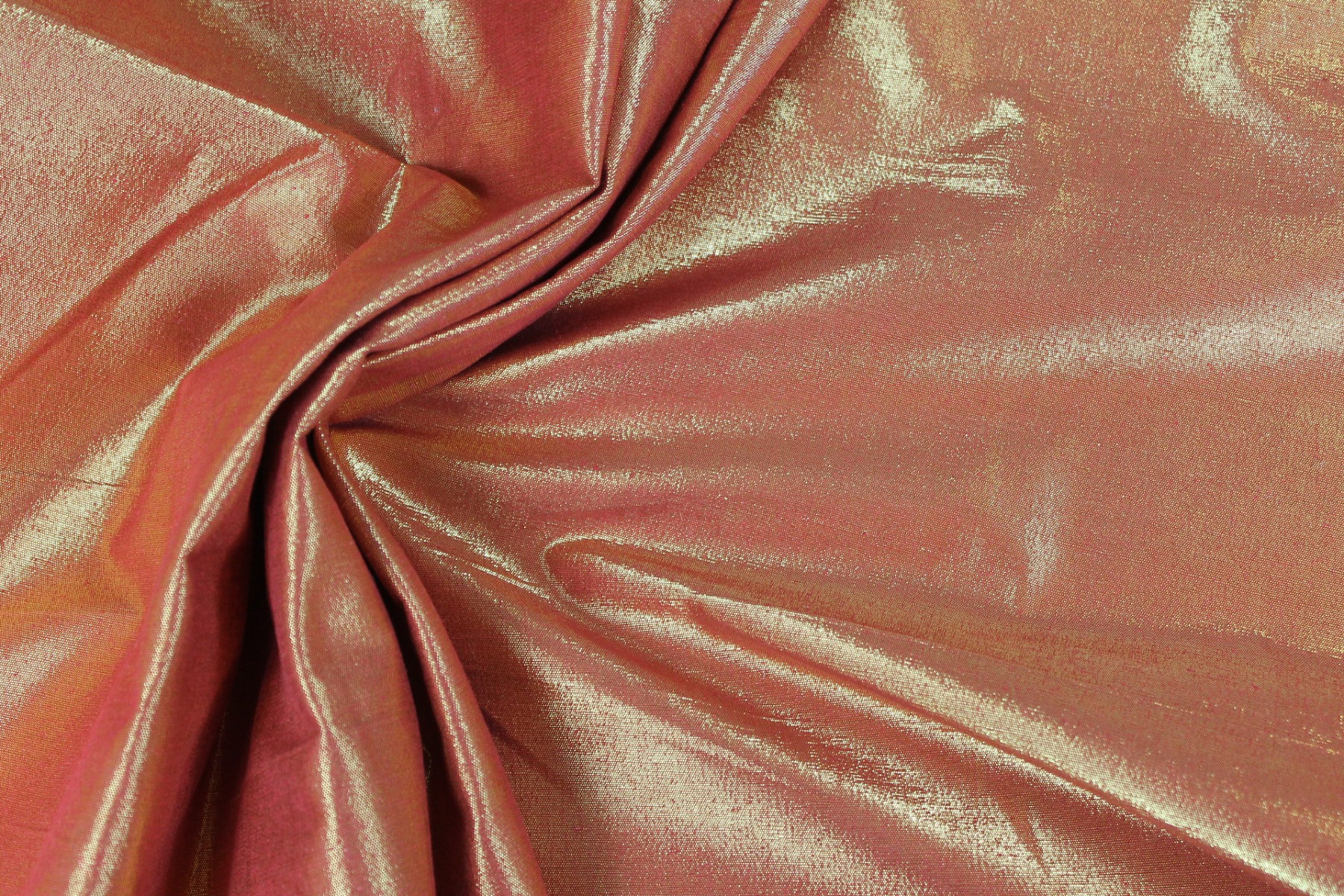 Metallic Silk Noil - Red shot Gold fabric, image 7 of 7