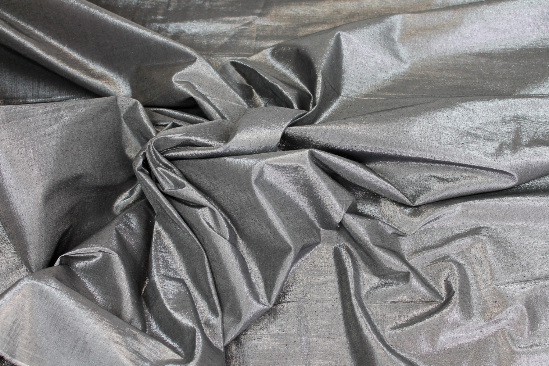 Metallic Silk Noil - Black shot Clear fabric, image 2 of 7