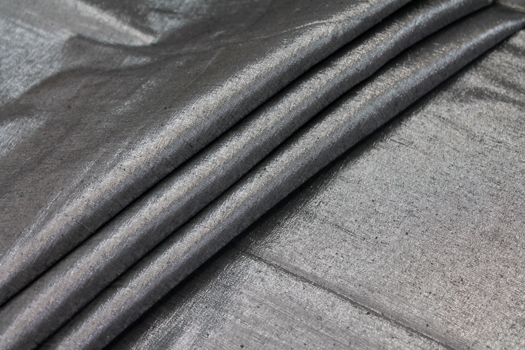 Metallic Silk Noil - Black shot Clear fabric, image 5 of 7