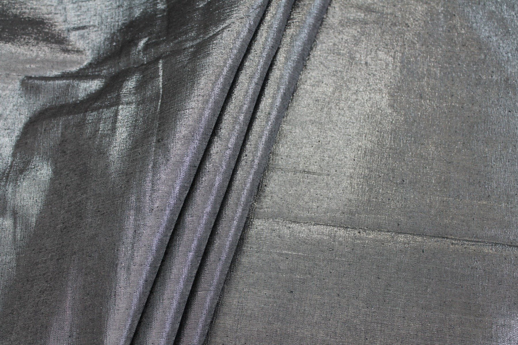 Metallic Silk Noil - Black shot Clear fabric, image 6 of 7