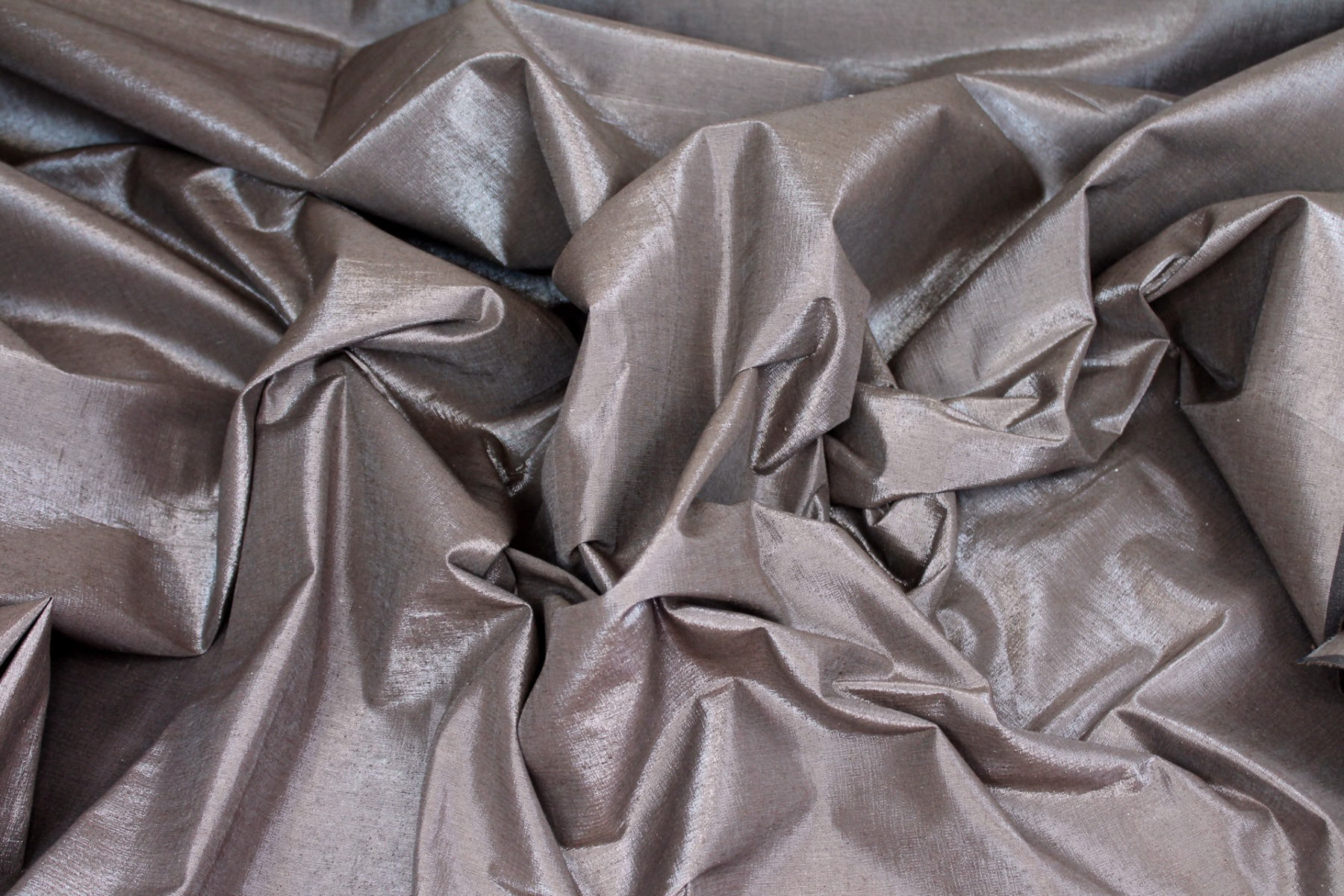 Metallic Silk Noil - Brown fabric, image 3 of 8