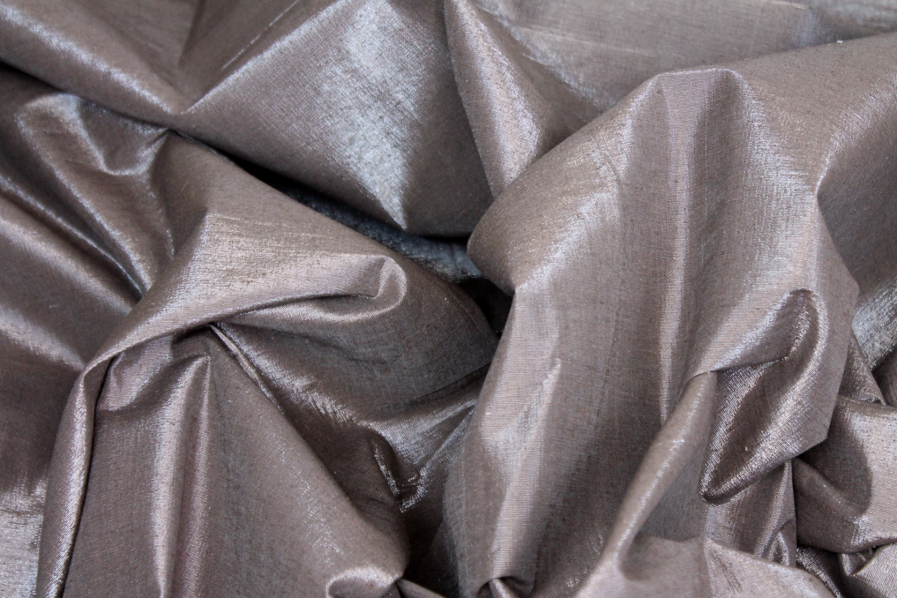 Metallic Silk Noil - Brown fabric, image 4 of 8