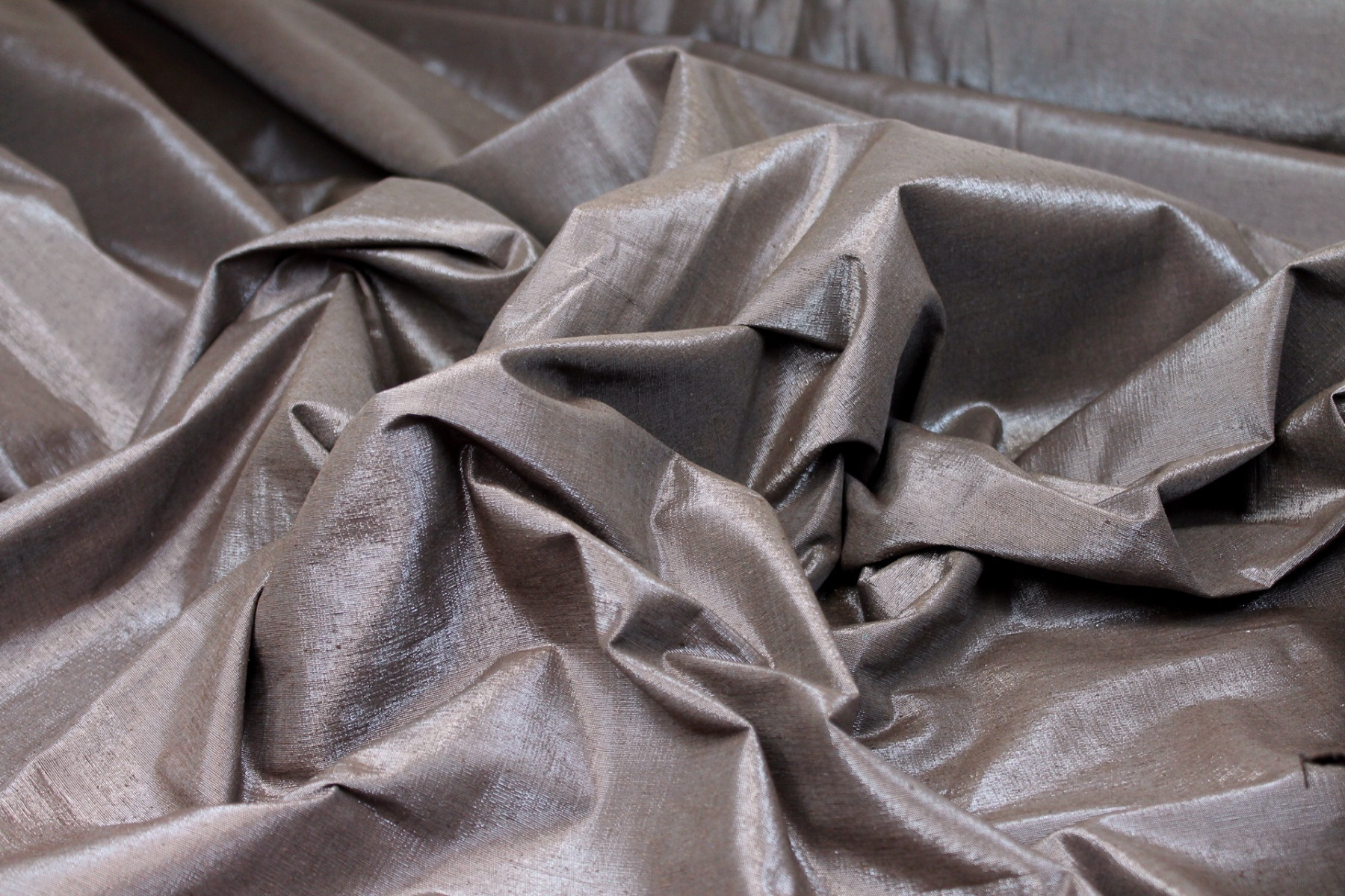 Metallic Silk Noil - Brown fabric, image 5 of 8