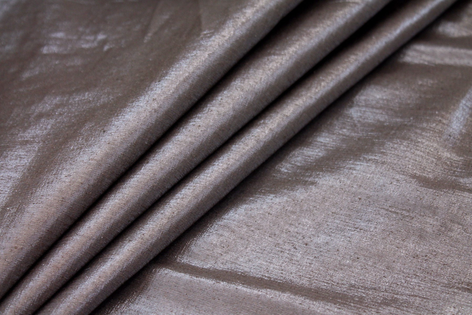Metallic Silk Noil - Brown fabric, image 6 of 8