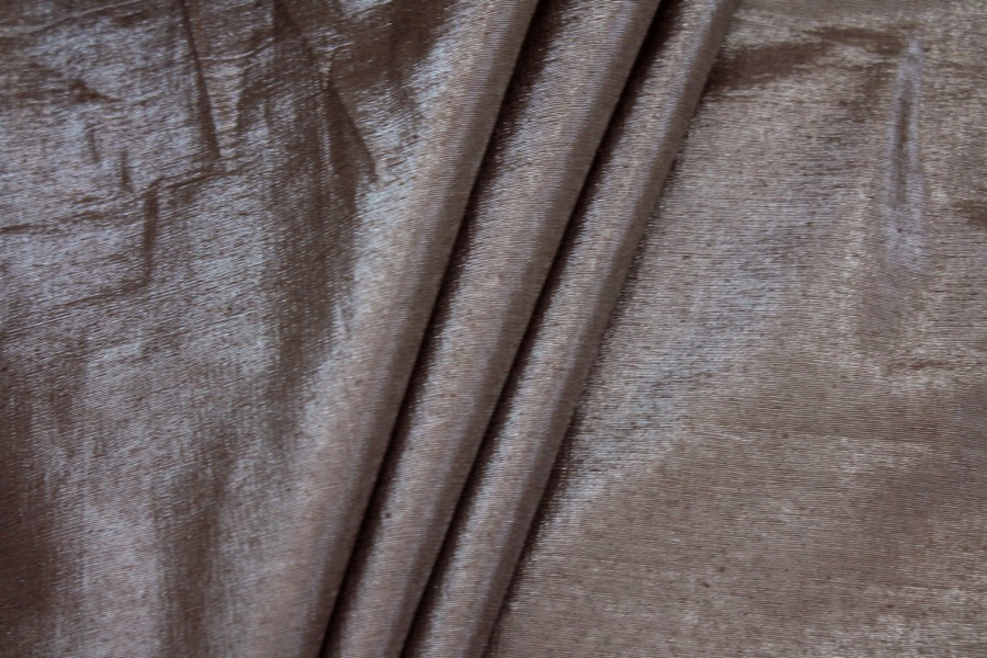 Metallic Silk Noil - Brown fabric, image 2 of 8