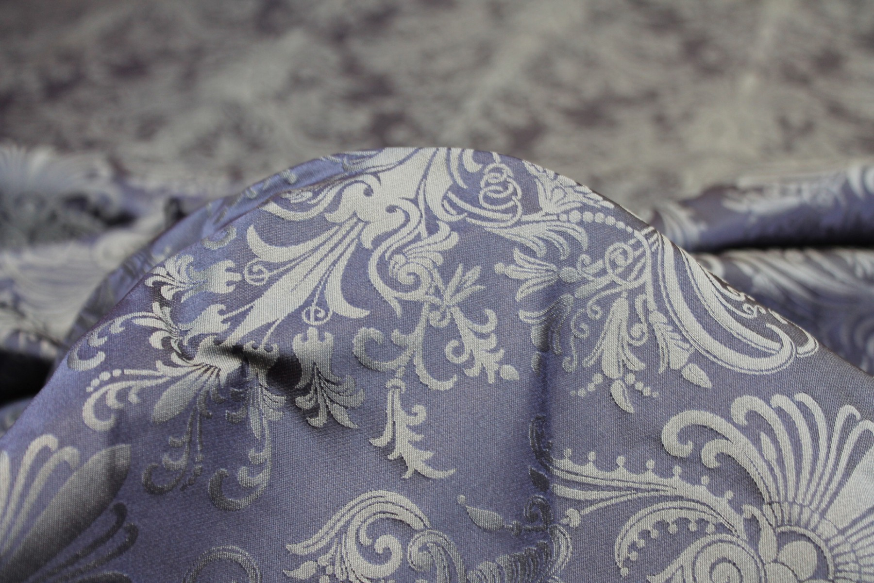 Rococo Brocade - Blue/Blue fabric, image 6 of 8