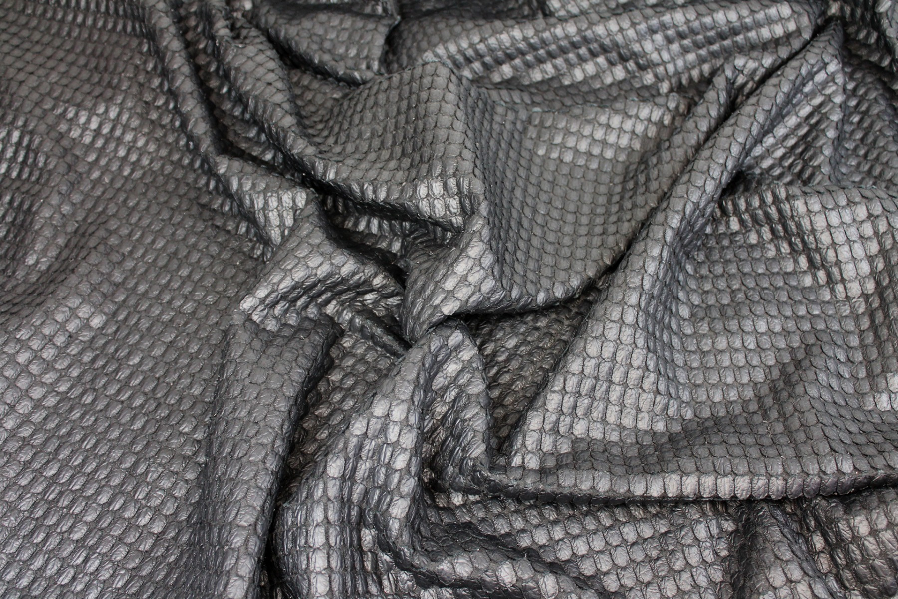 Black Leather Look Scale Fabric, image 2 of 9