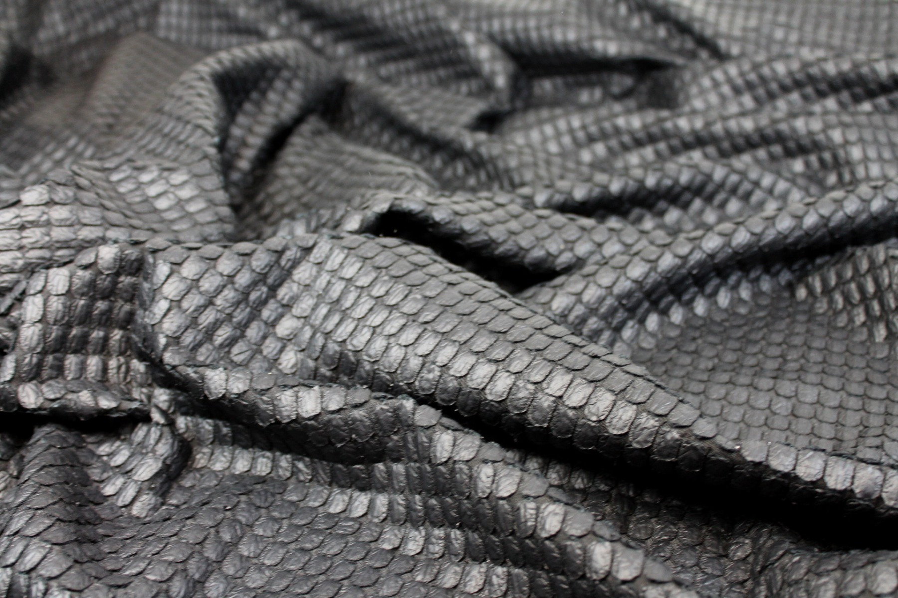 Black Leather Look Scale Fabric, image 4 of 9