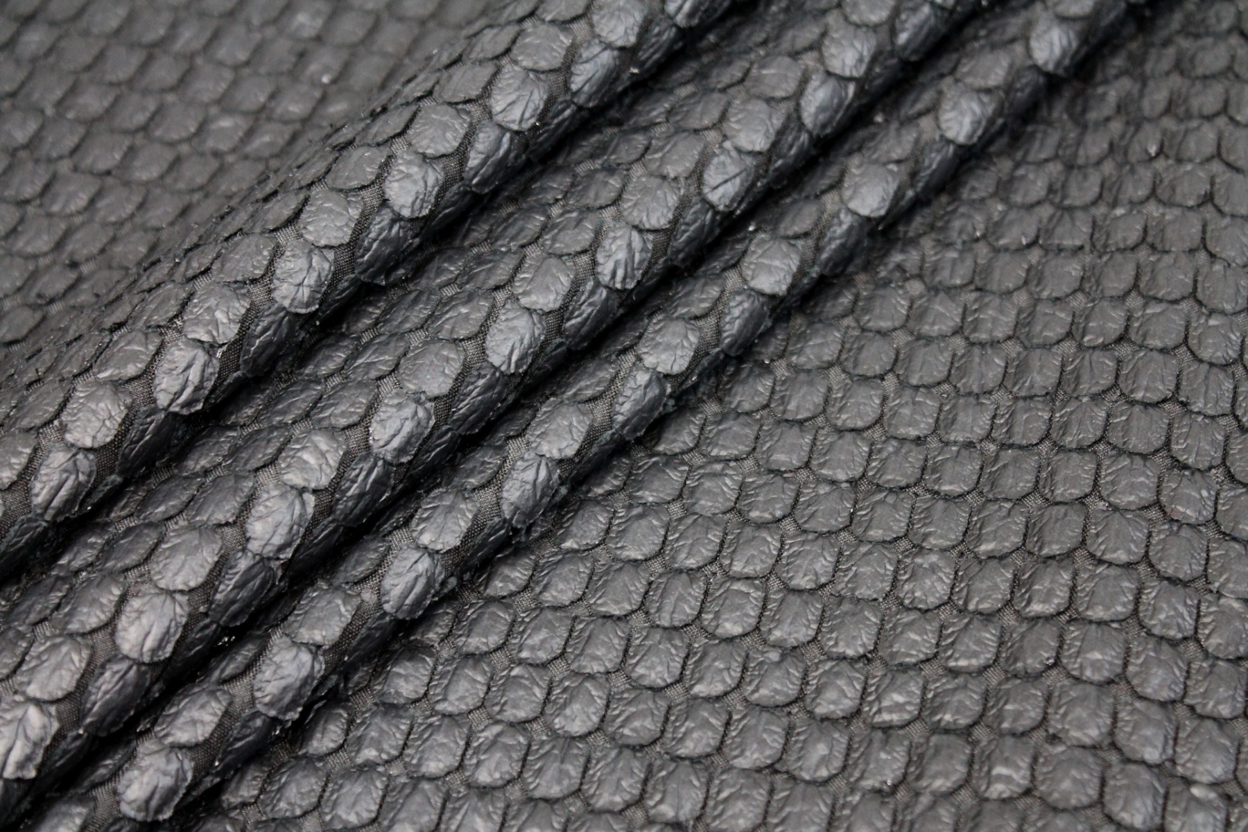 Black Leather Look Scale Fabric, image 8 of 9