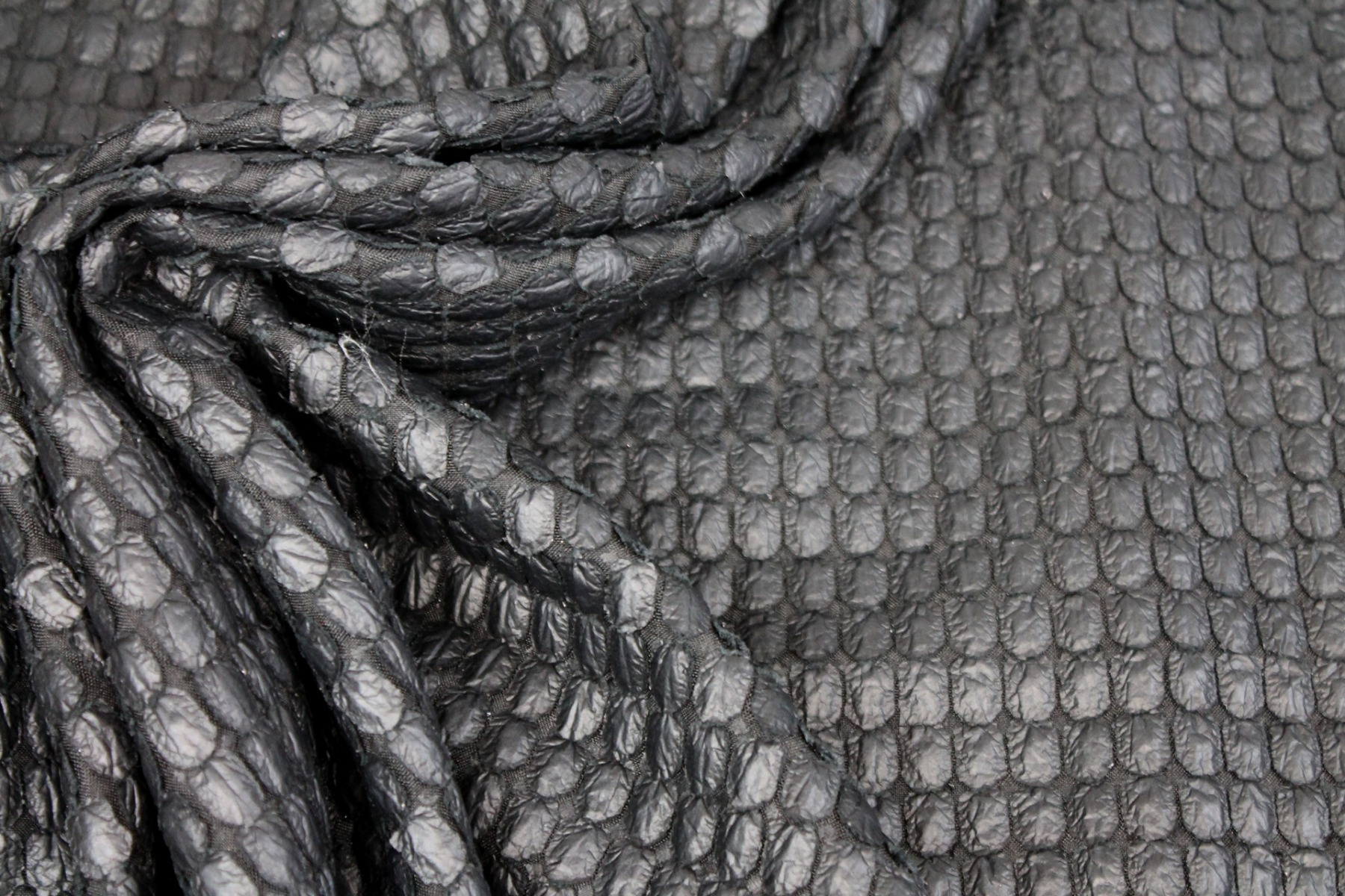 Black Leather Look Scale Fabric, image 9 of 9