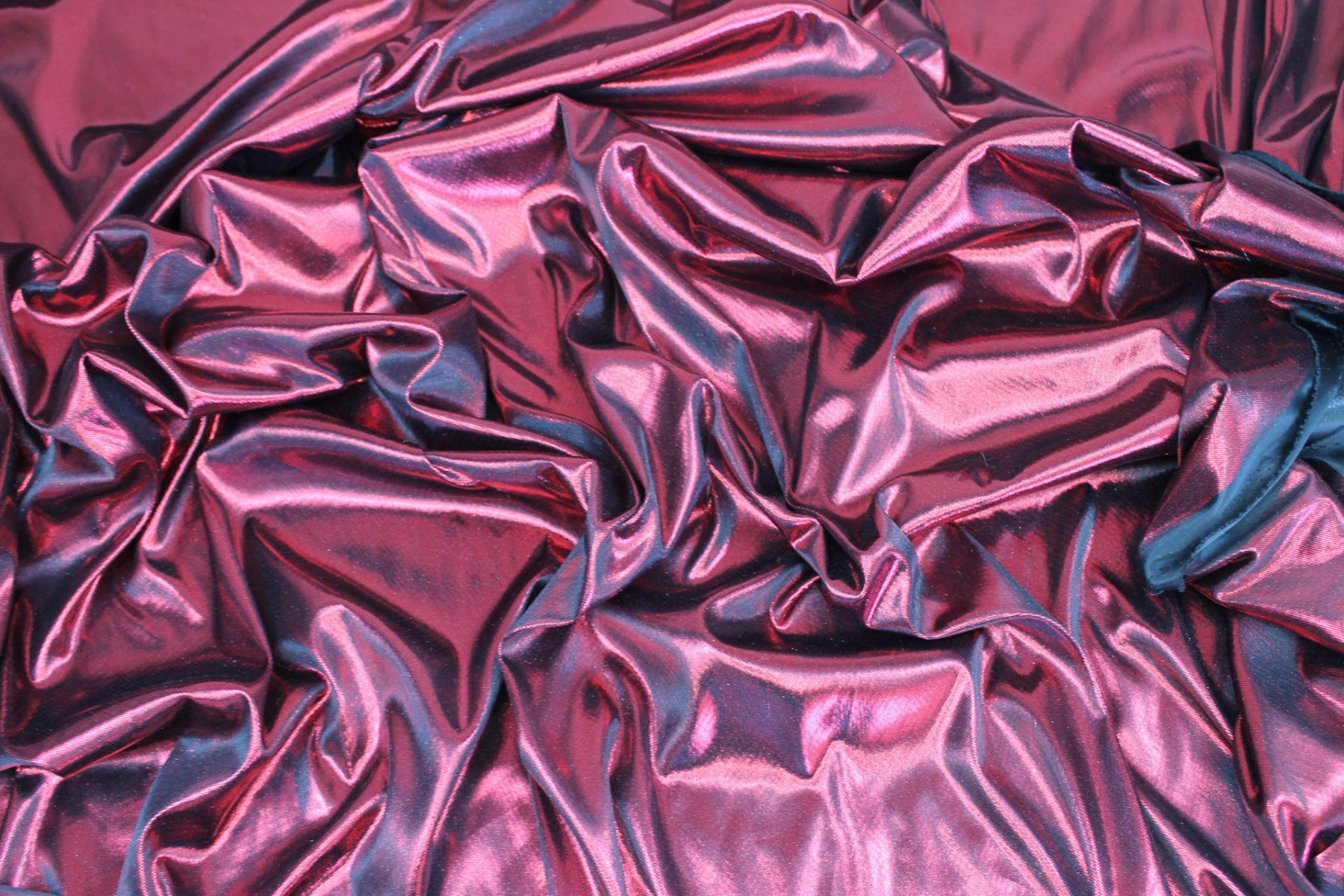 Metallic Foiled Jersey - "Liquid Lamé" - Black / Red fabric, image 2 of 6