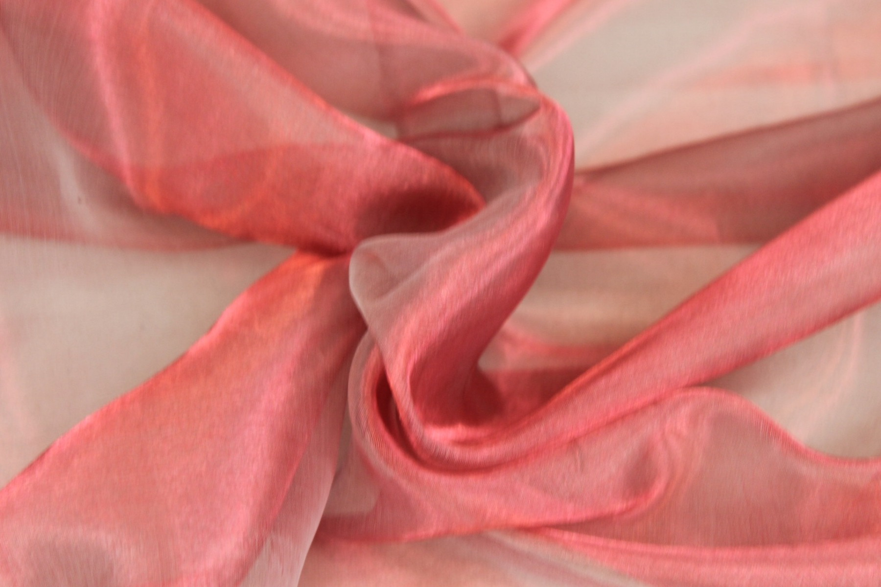 Silk Organza - Metallic Red Shot Pale Grey fabric, image 3 of 7