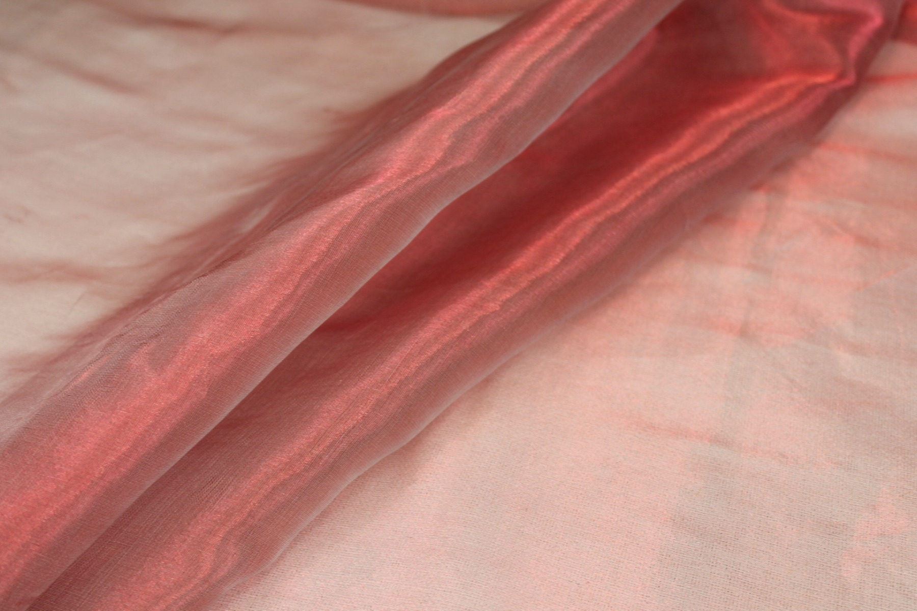 Silk Organza - Metallic Red Shot Pale Grey fabric, image 6 of 7