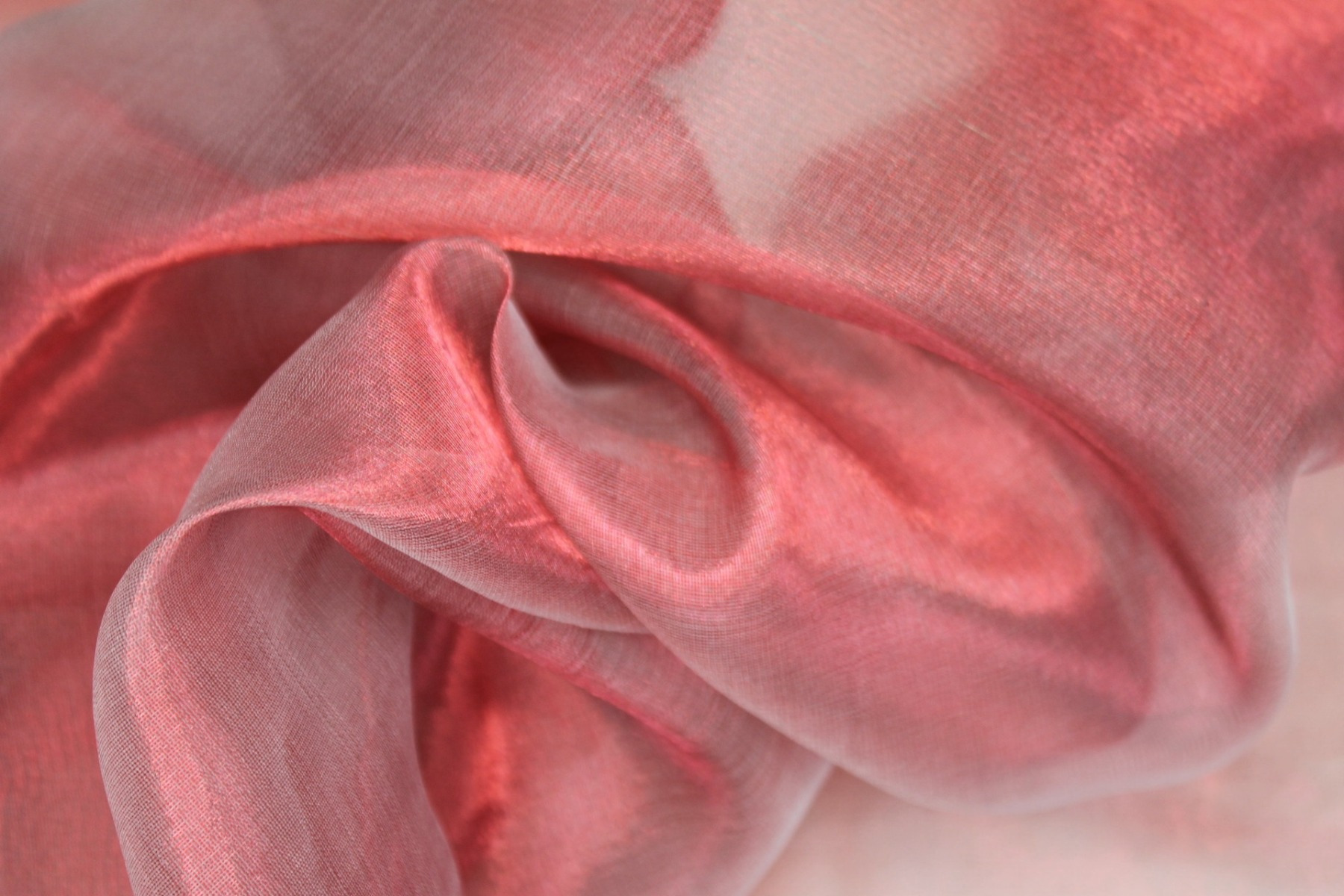 Silk Organza - Metallic Red Shot Pale Grey fabric