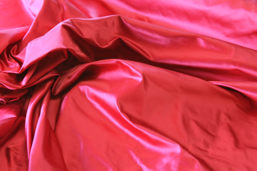 Silk Duchesse Satin - Red fabric, image 4 of 7