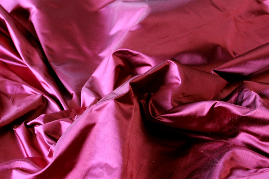 Two Tone Silk Duchesse Satin - Burgundy shot Black fabric, image 5 of 5