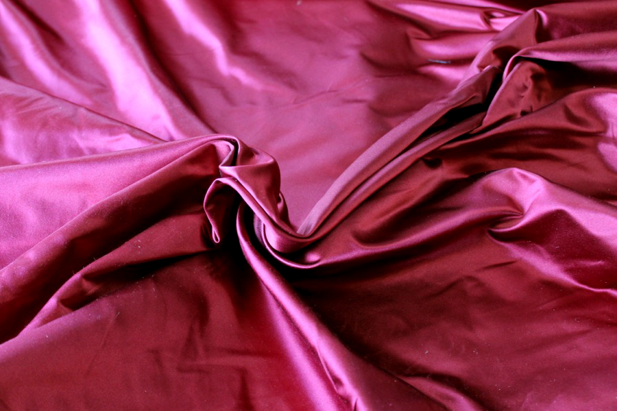 Two Tone Silk Duchesse Satin - Burgundy shot Black fabric, image 2 of 5