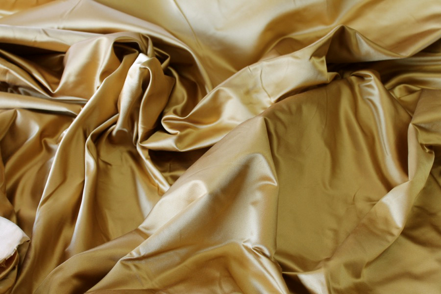 Silk Duchesse Satin - Ochre fabric, image 2 of 5