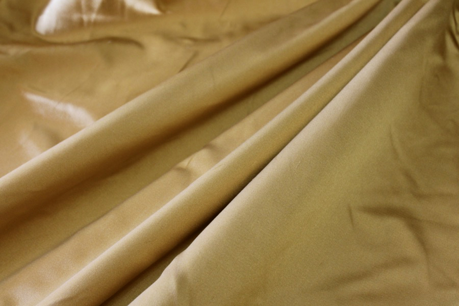 Silk Duchesse Satin - Ochre fabric, image 3 of 5