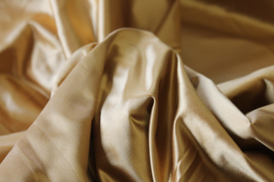 Silk Duchesse Satin - Ochre fabric, image 4 of 5