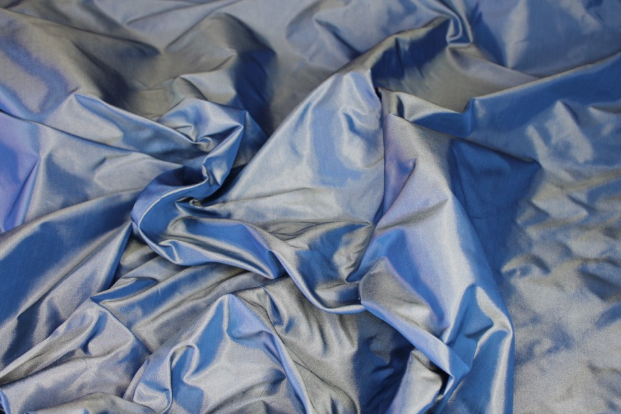 Polyester Taffeta - Royal Blue shot Mint fabric, image 4 of 7