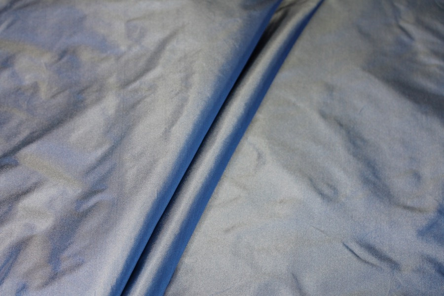 Polyester Taffeta - Royal Blue shot Mint fabric, image 3 of 7