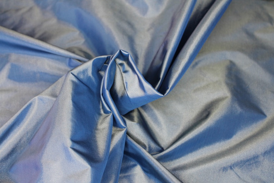 Polyester Taffeta - Royal Blue shot Mint fabric, image 6 of 7