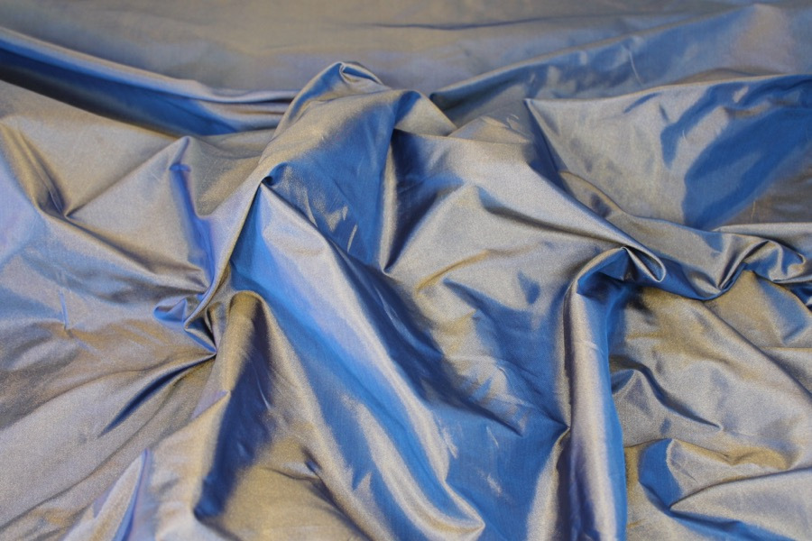 Polyester Taffeta - Blue shot Gold fabric, image 2 of 7