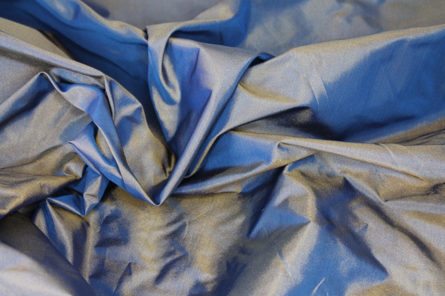 Polyester Taffeta - Blue shot Gold fabric, image 6 of 7