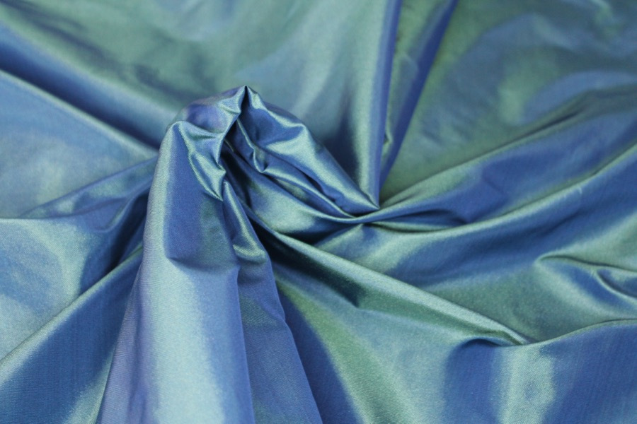 Polyester Taffeta - Blue shot Emerald fabric