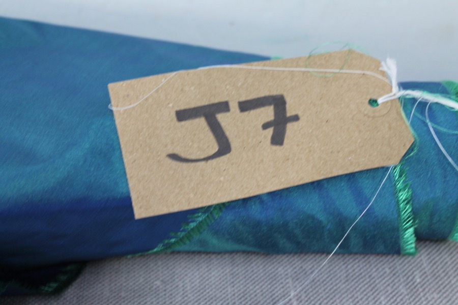 Polyester Taffeta - Blue shot Emerald fabric, image 7 of 7