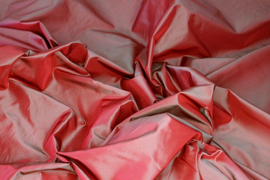 Acetate Taffeta - Red shot Mint fabric, image 2 of 8
