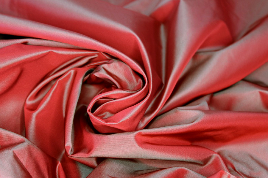 Acetate Taffeta - Red shot Mint fabric