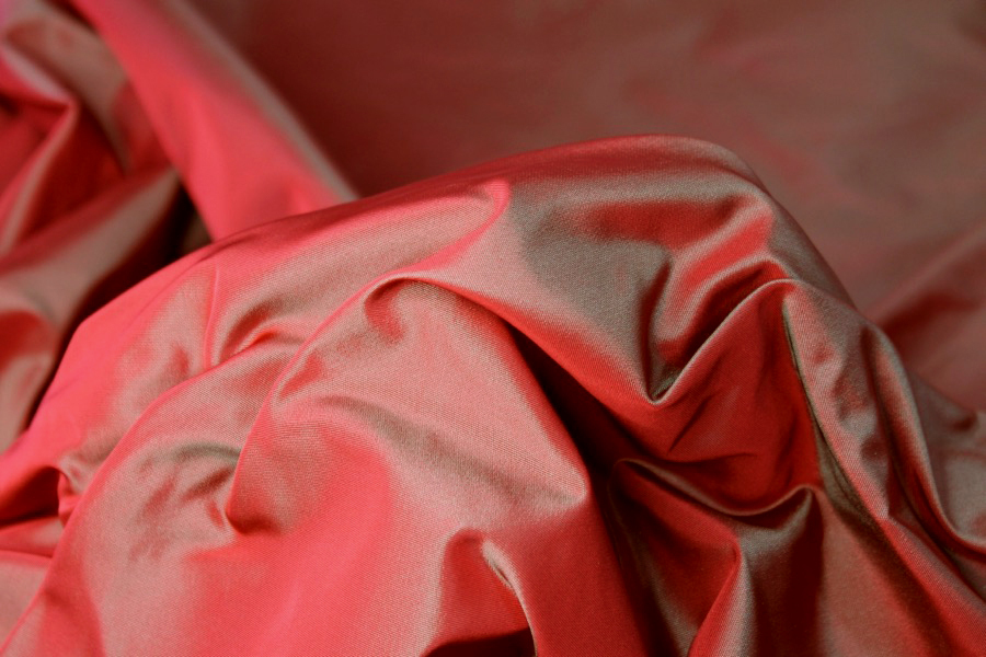 Acetate Taffeta - Red shot Mint fabric, image 5 of 8