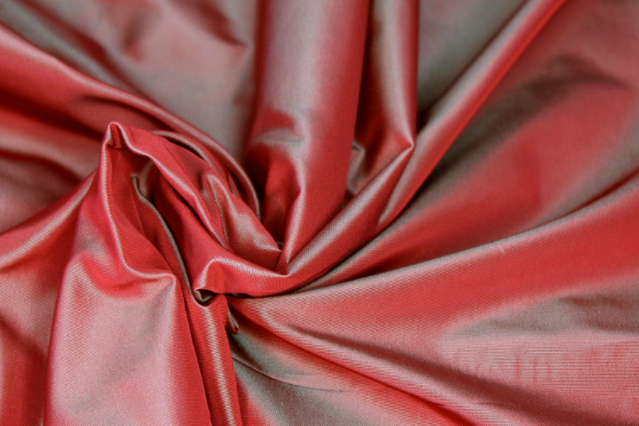 Acetate Taffeta - Red shot Mint fabric, image 7 of 8