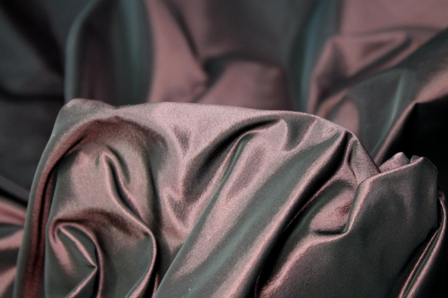 Acetate Taffeta - Plum shot Black fabric, image 3 of 7
