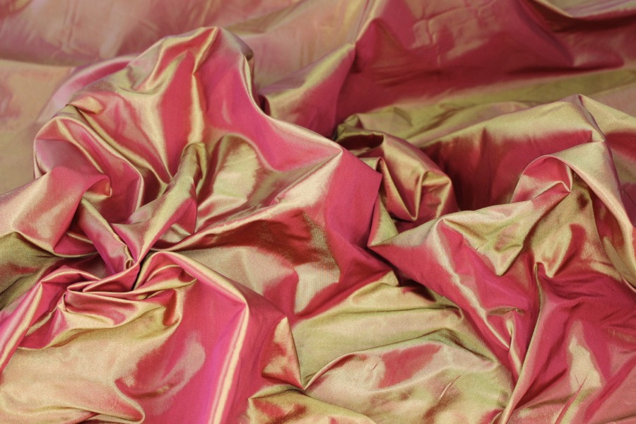 Polyester Taffeta - Red shot Yellow fabric, image 6 of 7
