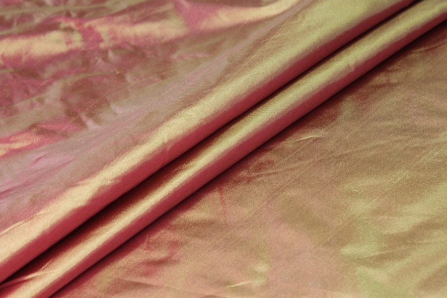Polyester Taffeta - Red shot Yellow fabric, image 3 of 7