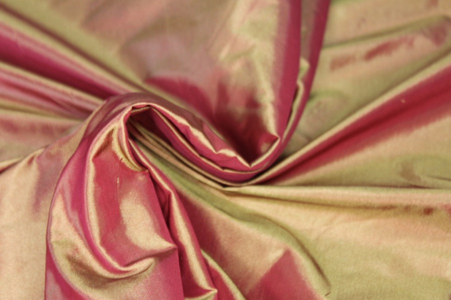 Polyester Taffeta - Red shot Yellow fabric, image 5 of 7