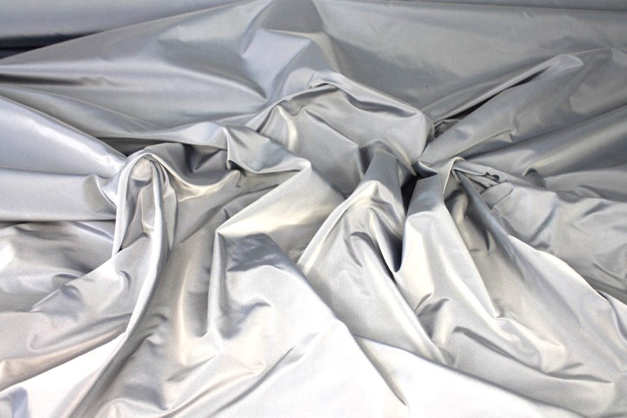 Acetate Taffeta - French Navy shot Ivory fabric, image 4 of 6
