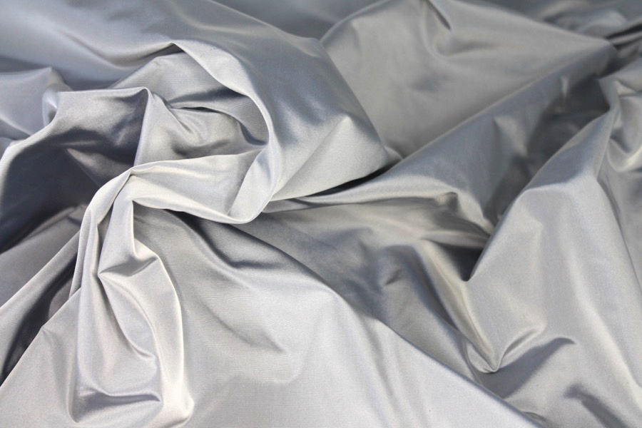 Acetate Taffeta - French Navy shot Ivory fabric, image 3 of 6