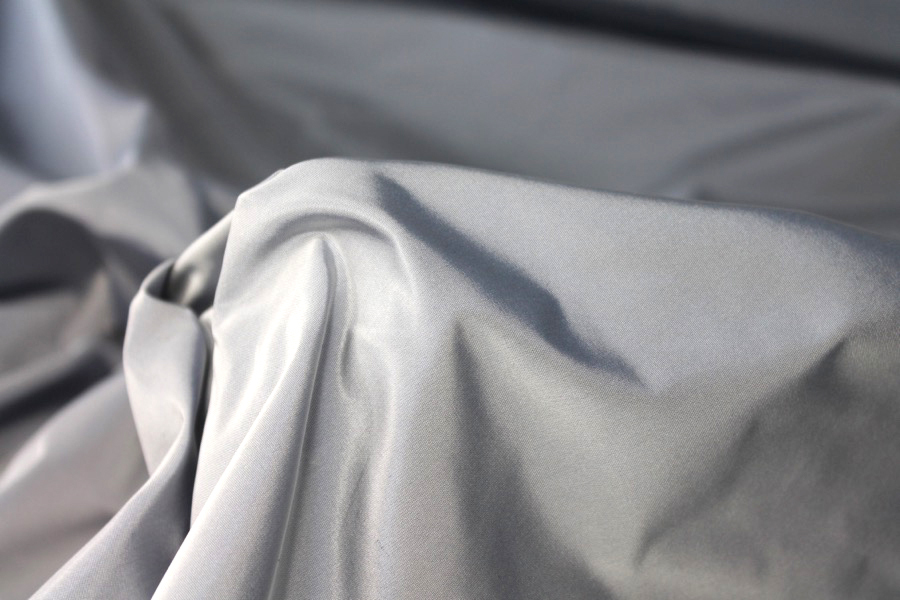 Acetate Taffeta - French Navy shot Ivory fabric, image 6 of 6