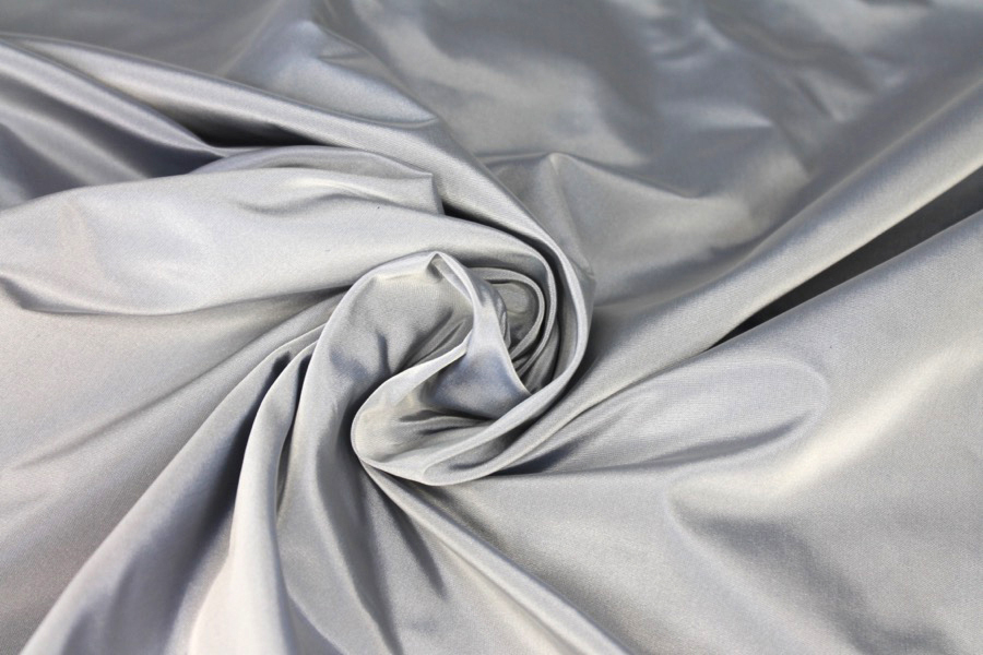 Acetate Taffeta - French Navy shot Ivory fabric