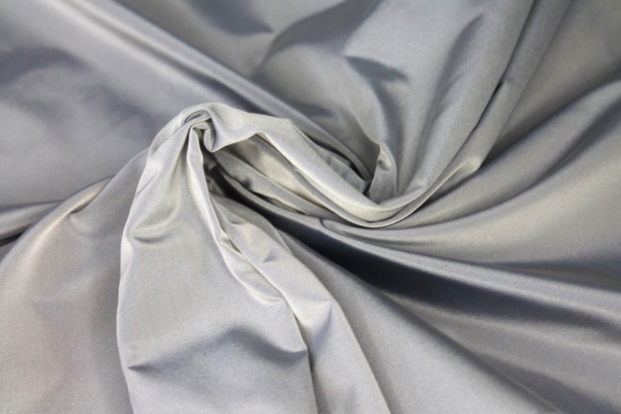 Acetate Taffeta - French Navy shot Ivory fabric, image 2 of 6