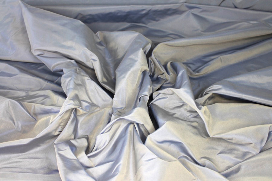 Polyester Taffeta - Royal Blue shot Ivory fabric, image 2 of 7