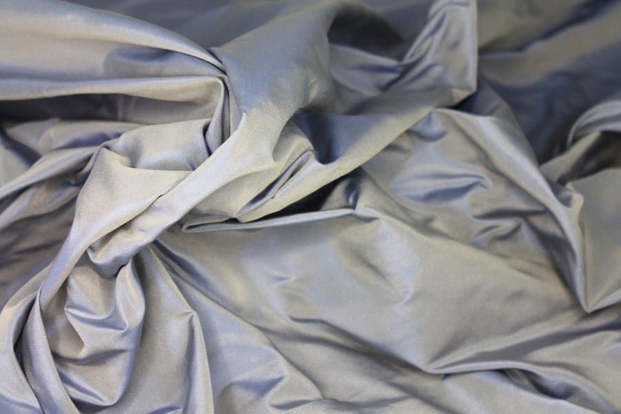 Polyester Taffeta - Royal Blue shot Ivory fabric, image 5 of 7