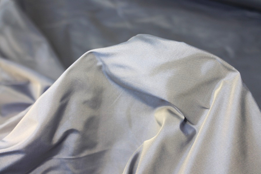 Polyester Taffeta - Royal Blue shot Ivory fabric, image 6 of 7